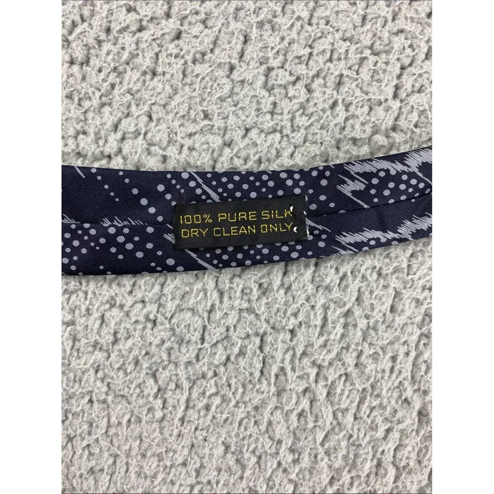 Giorgio Armani Silk Tie Navy Blue Abstract Dot Pattern Designer Necktie